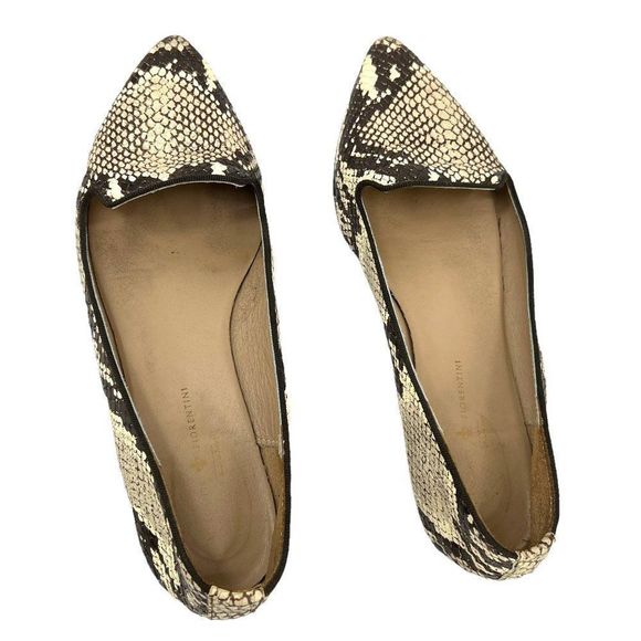 Mercanti Fiorentini Italian Leather Snake Skin Loafer Flats - Picture 4 of 9